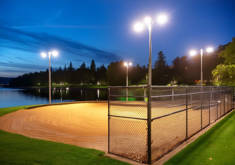 How can baseball stadiums leverage government grants to implement energy-efficient lighting solutions and reduce operational costs