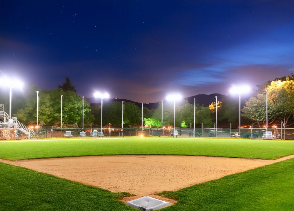 How does the cost of installing LED lights for baseball field illumination compare to traditional lighting systems